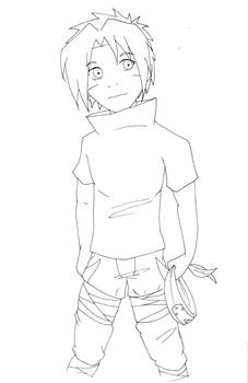 Young Asher Uchiha-Uzumaki Lineart (Free to color)