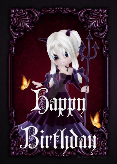 Devil Cookie Fantasy Birthday Card 7