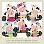 Cute Little Cow - Cupcakes - Clip Art