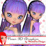 Purple Dress Cookie Character Poser Graphics