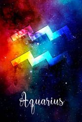 Zodiac : Aquarius Rainbow Space