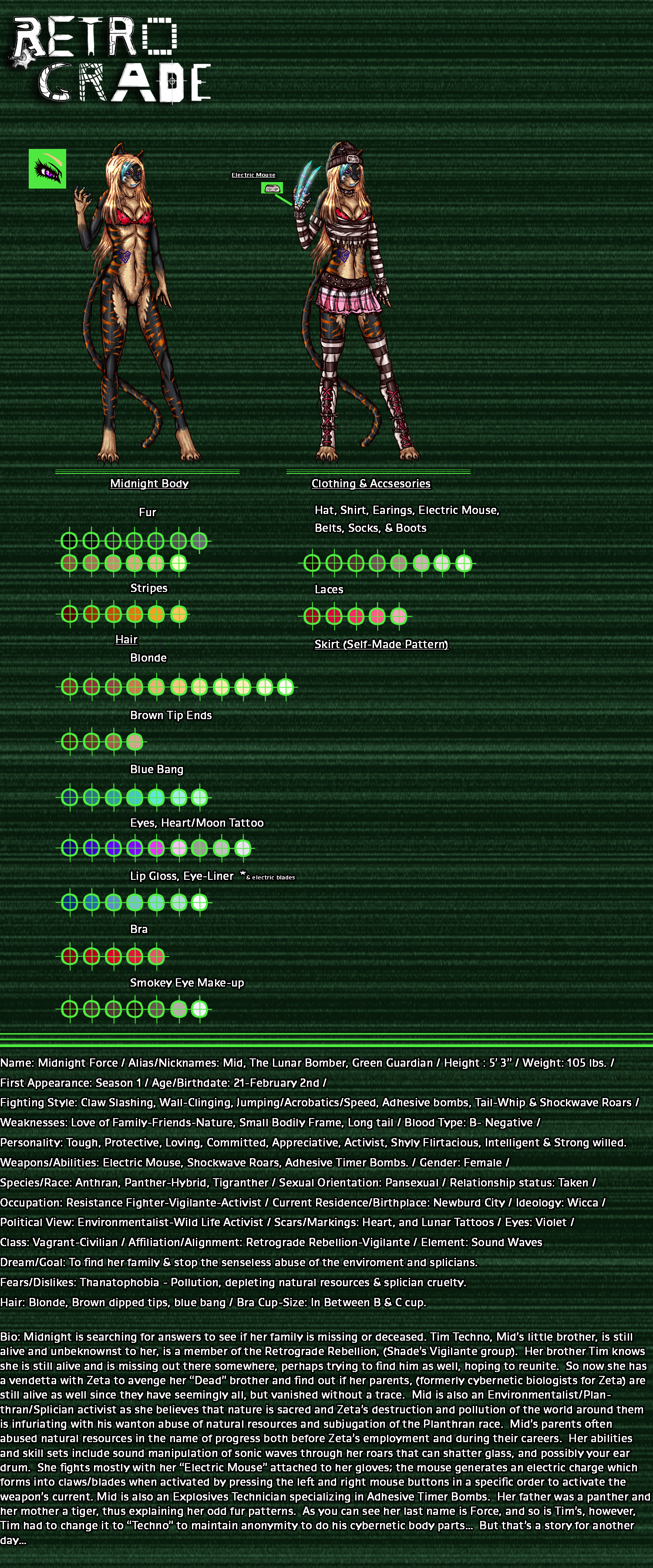 Retrograde Ref Sheets: Midnight Force