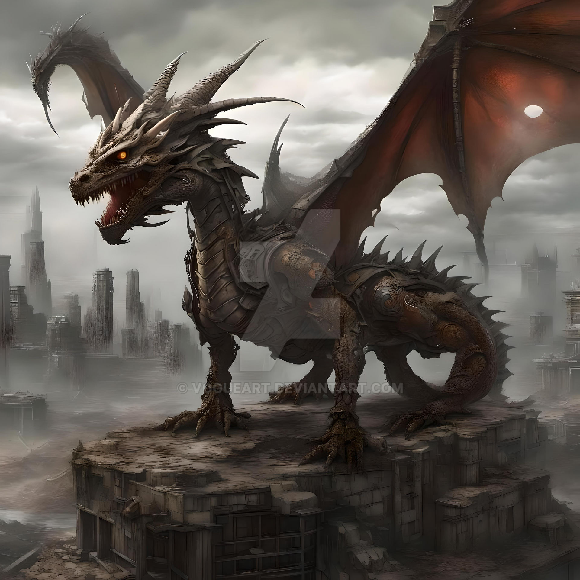 Cyborg Post Apocalypse Dragon by VogueArt on DeviantArt