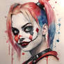 Insane Harley Quinn Watercolour