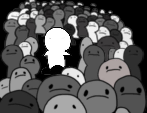 alone in a crowd