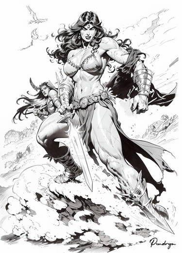 Raging Barbarian Woman