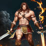 Barbarian with Magic Swords
