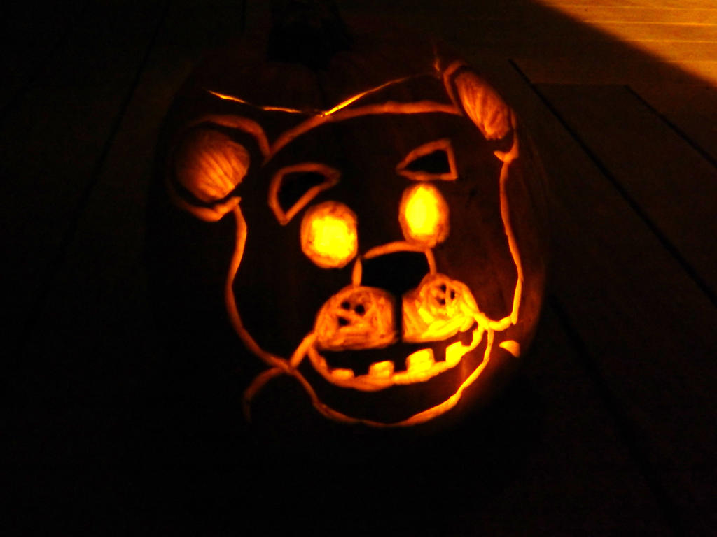 Freddy Fazbear Pumpkin by Shadowheart626 on DeviantArt