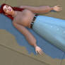 My Sim Bethany Laid Out in her Long Button Skirt