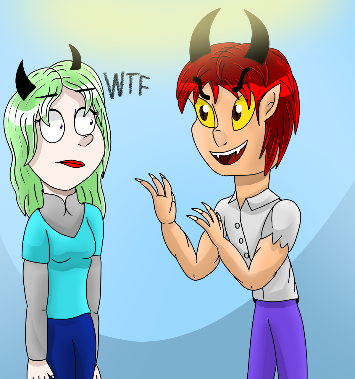 20 day OC challenge (day 5/6: Demon/with other OC)