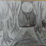 Black and white landscape