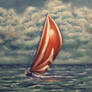 Red Sail Boat
