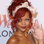 Rihanna red lips red hair