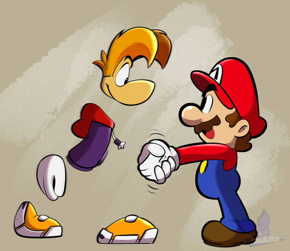 Mario meets Rayman by FanaMationDA on DeviantArt