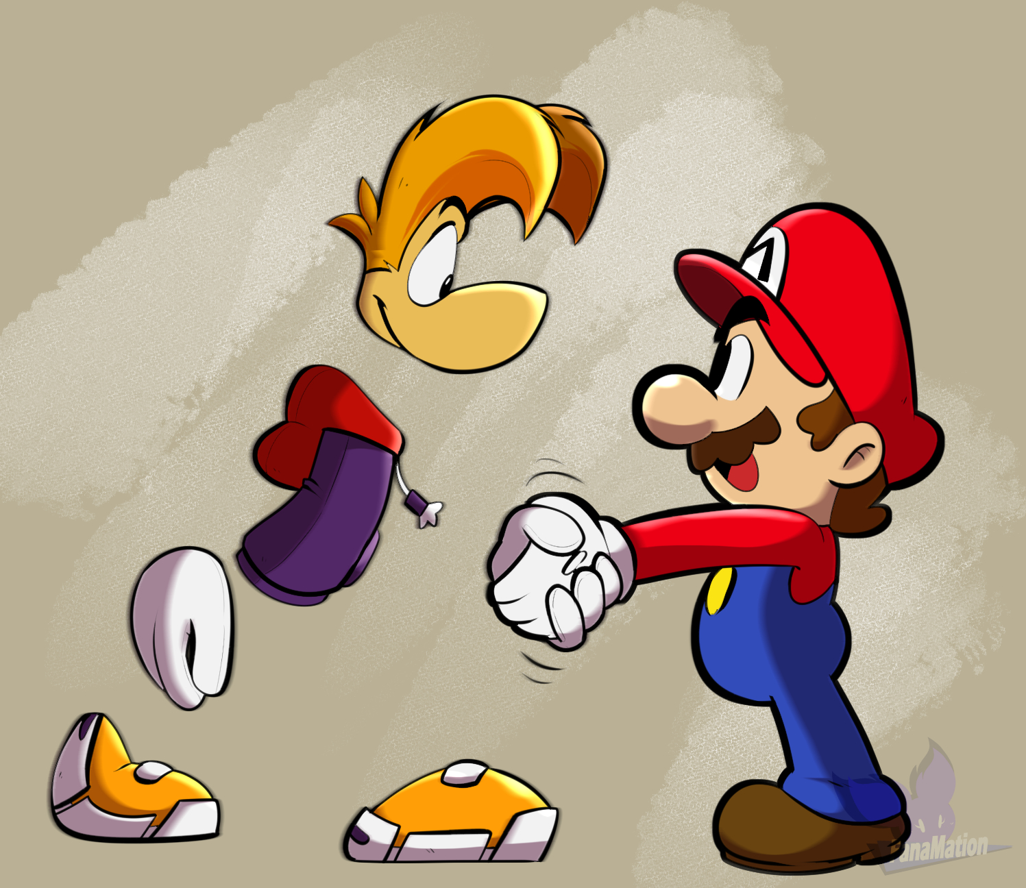 Mario meets Rayman by FanaMationDA on DeviantArt