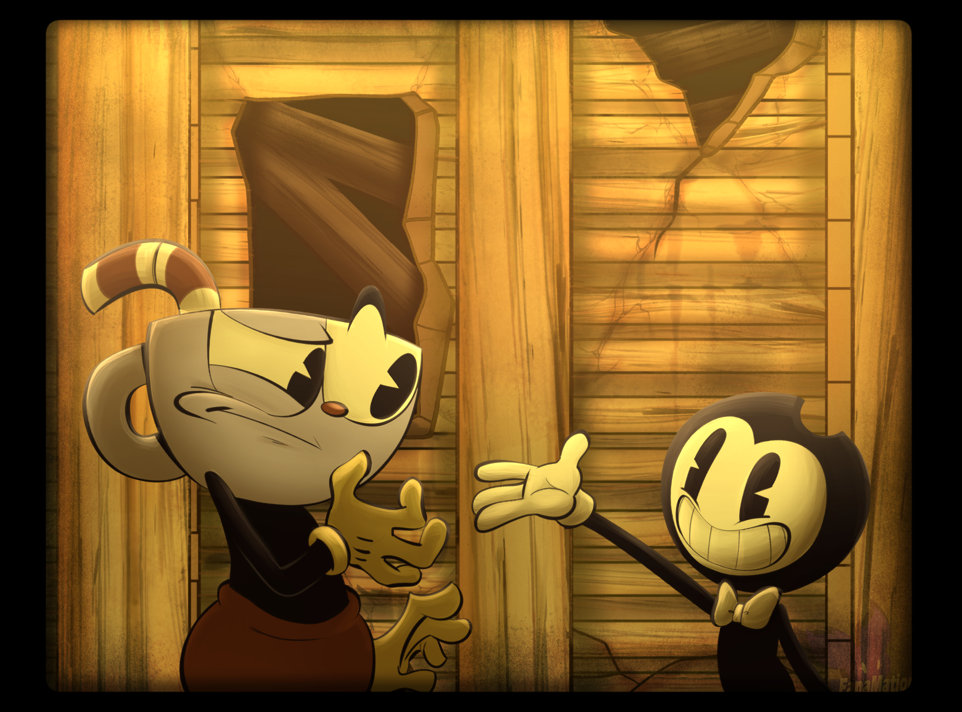 If bendy was in the cuphead show by MerioTheCartoony on DeviantArt