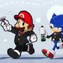Mario and Sonic in Suits