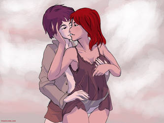 Couple kissing with nuisette by TyKayn