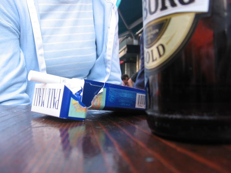 Beer and cigarette