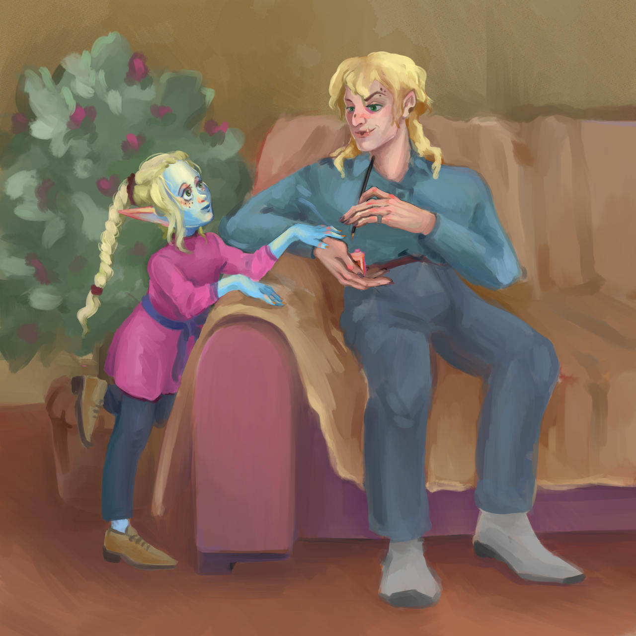 Deviantart Devi Devi gives Mermaid a manicure by neleear on DeviantArt