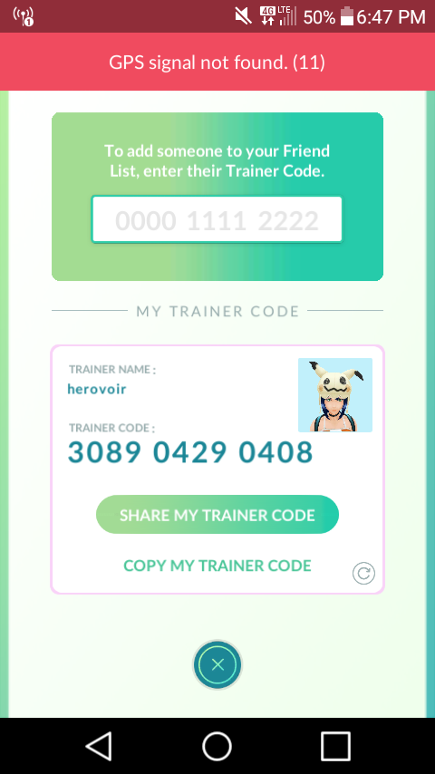 Pokemon go friend code brazil