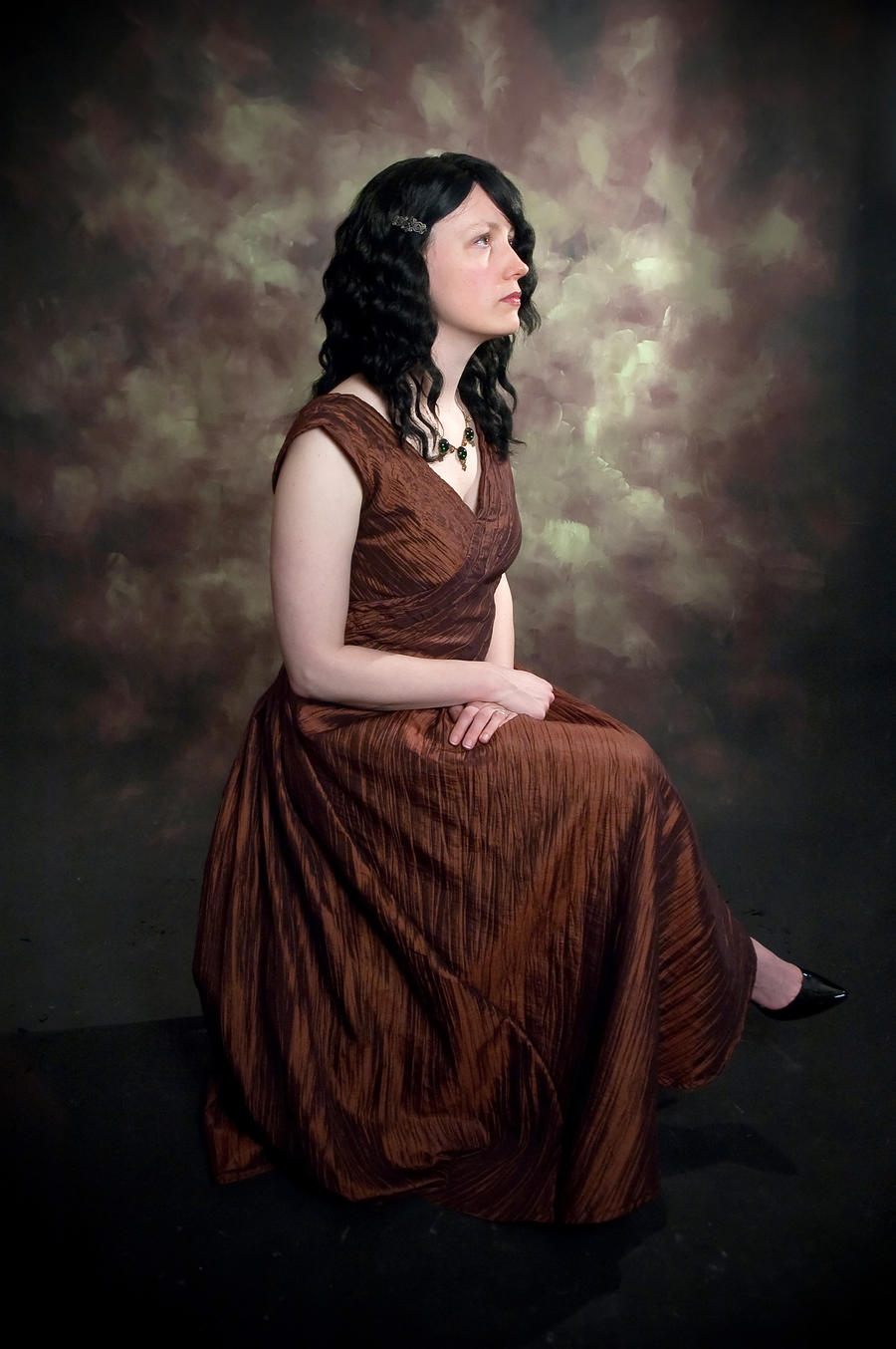 Copper Dress Seated