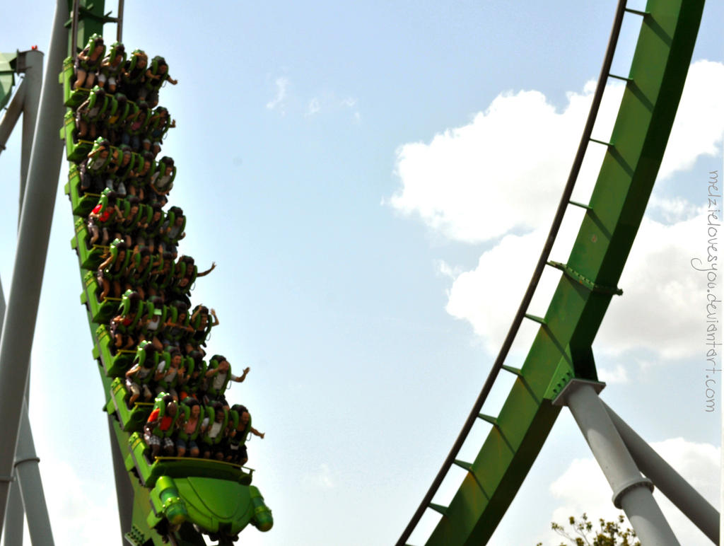 the hulk roller coaster. by Melzielovesyou on DeviantArt