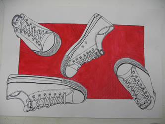 classic converse w/red background