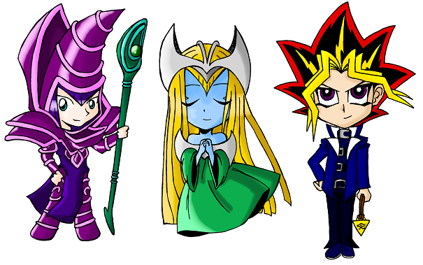 Three Yu-Gi-Oh Chibis