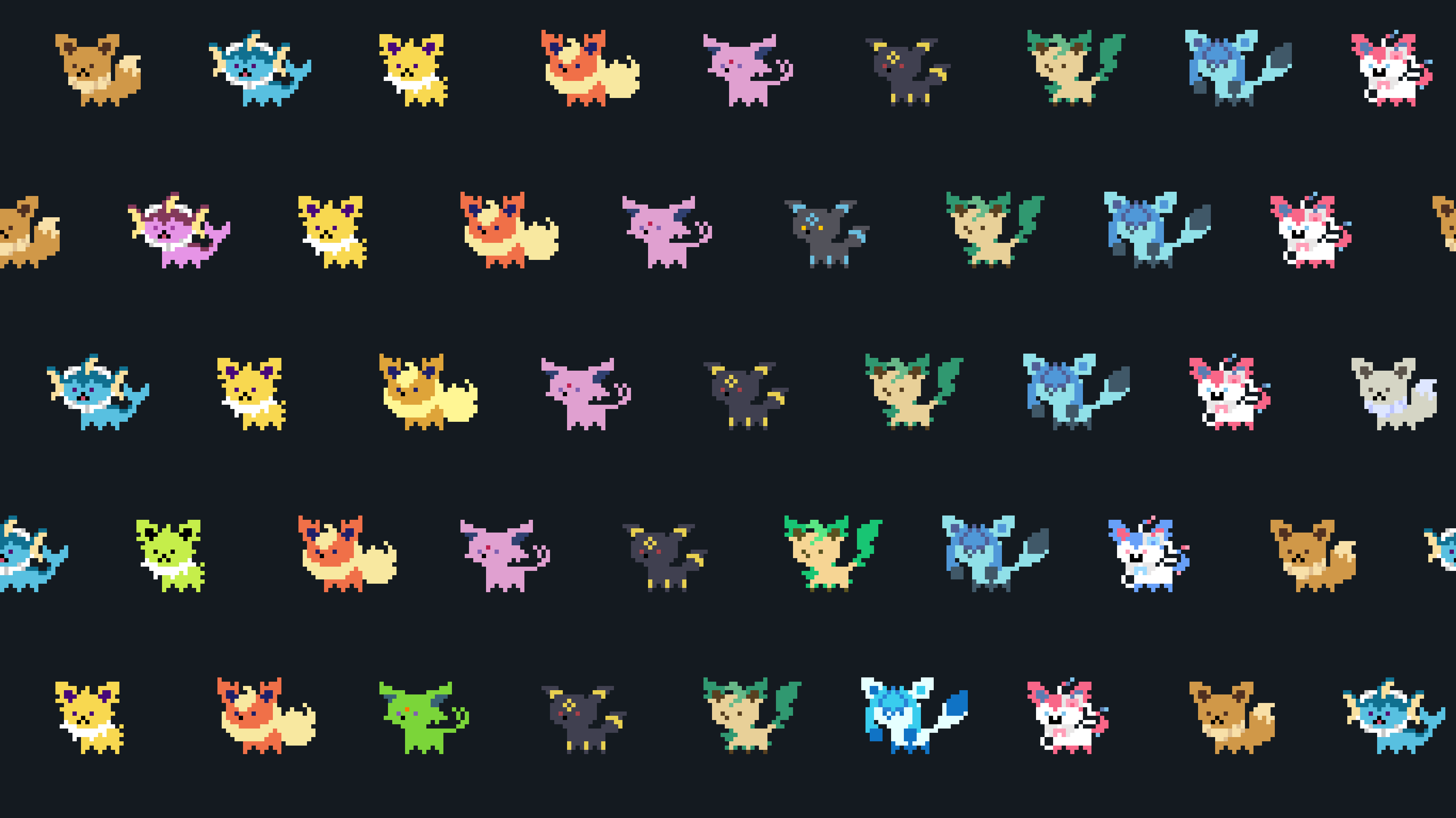Eeveelutions Chibi Sprites Wallpaper