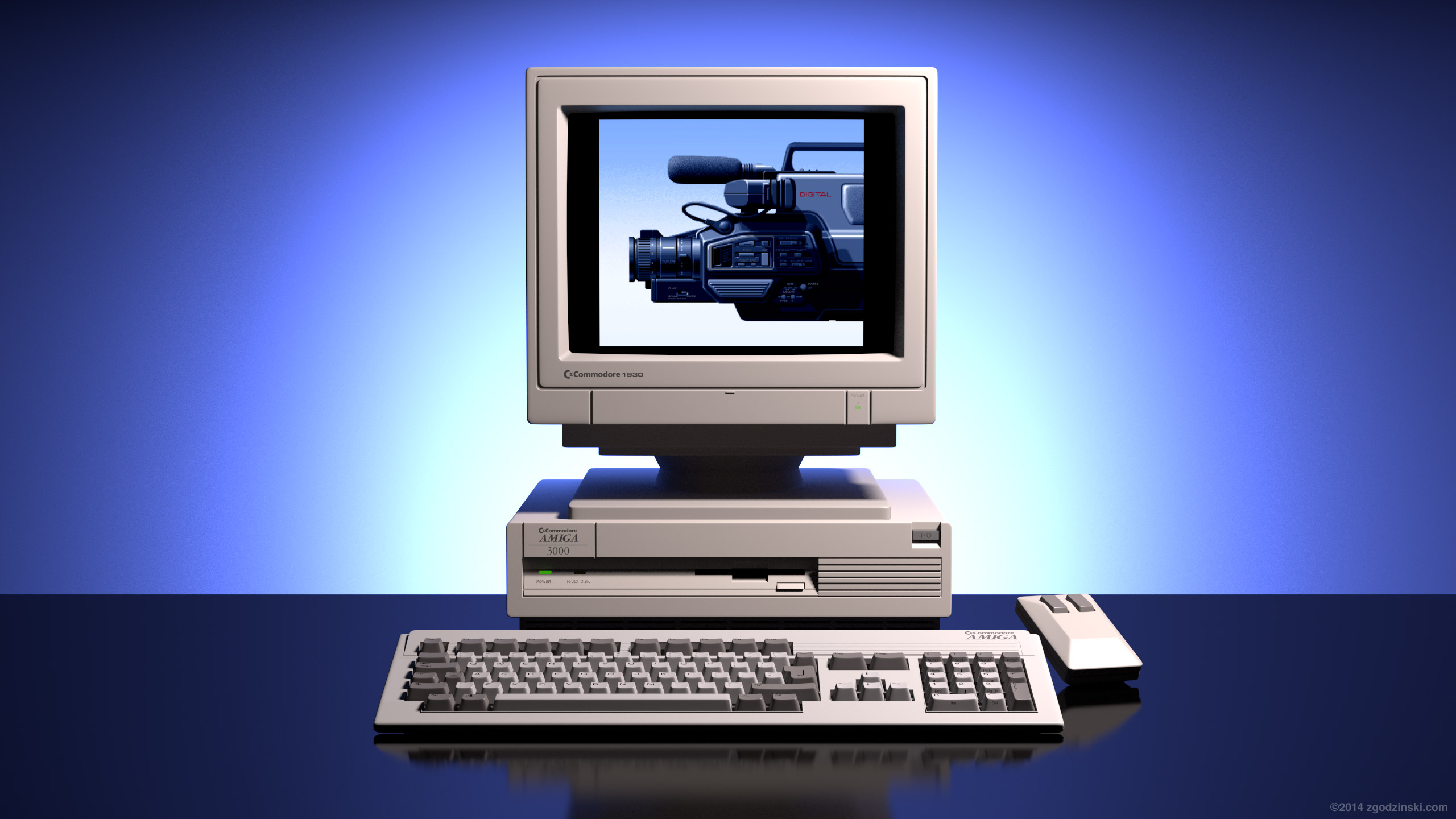 Commodore Amiga 3000 photo ad remake in 3D