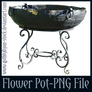 Big Flower Pot-PNG Stock-by-GothLyllyOn-Stock