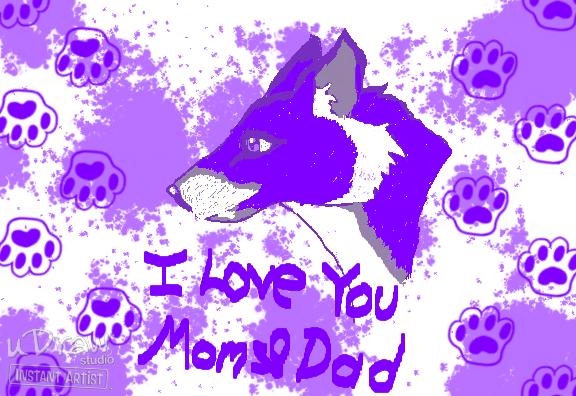 Purple Wolf Family Love