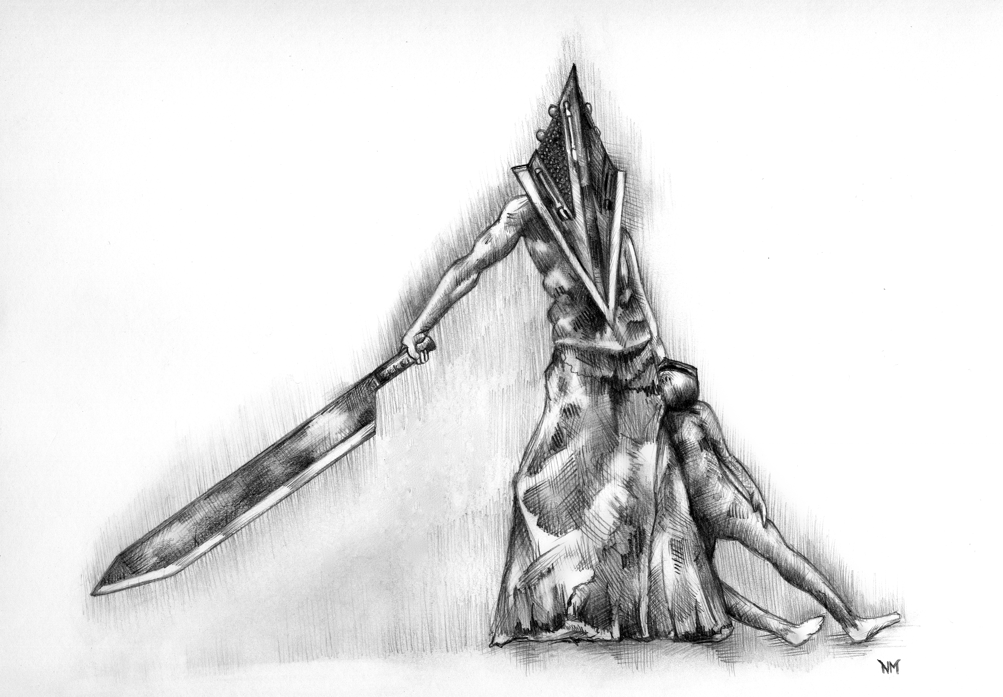 204 - unmasked Pyramid Head sketch by Dalicris on DeviantArt