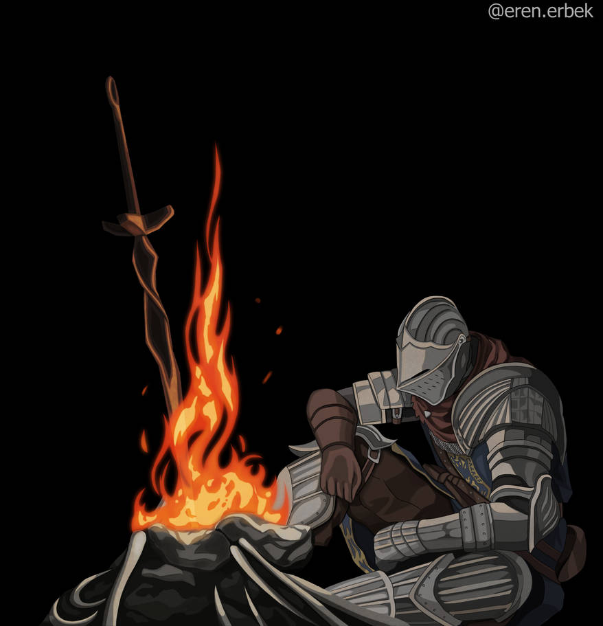 elite knight at bonfire by erenerbek on DeviantArt