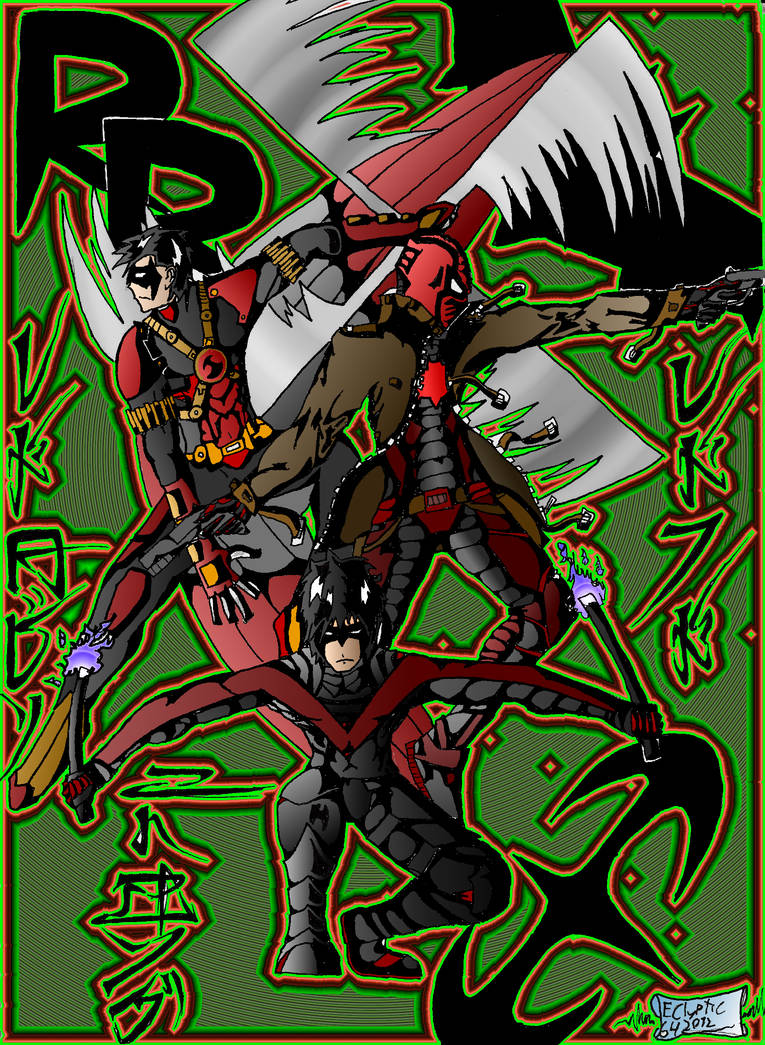 Nightwing, Red Hood, Red Robin, COLORED by EClyptic64 on DeviantArt