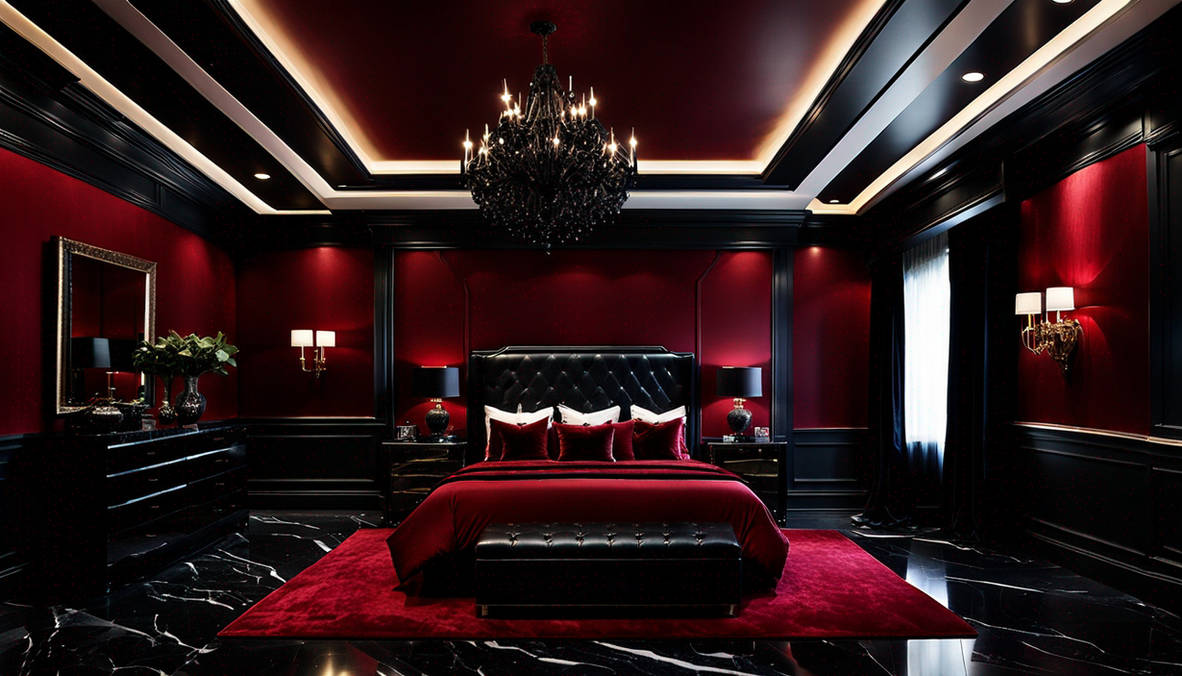 Luxury Red bedroom by MysticSun0612 on DeviantArt