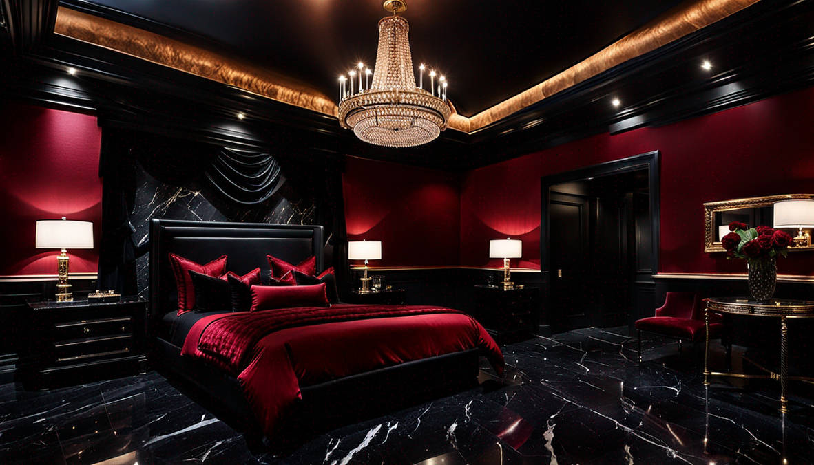 Luxury Red bedroom by MysticSun0612 on DeviantArt