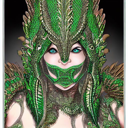 Aztec Green Dragon Lady 1 by mgmirkin on DeviantArt