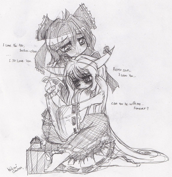 Reimu x Suika sketch again