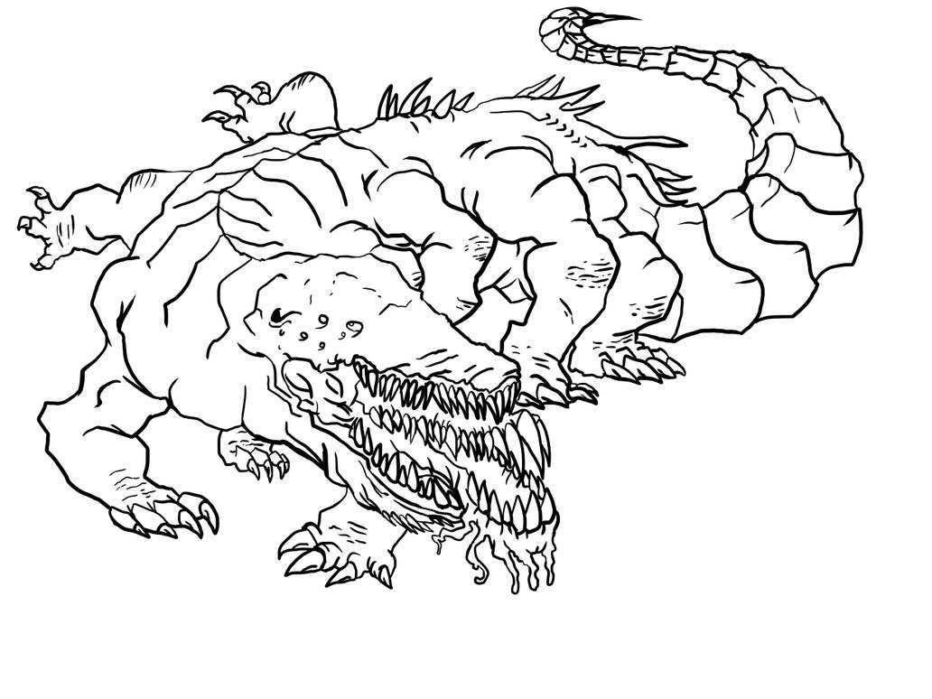 SCP-682 lineart by Die-Laughing on DeviantArt