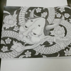 Final hannya mask and snake