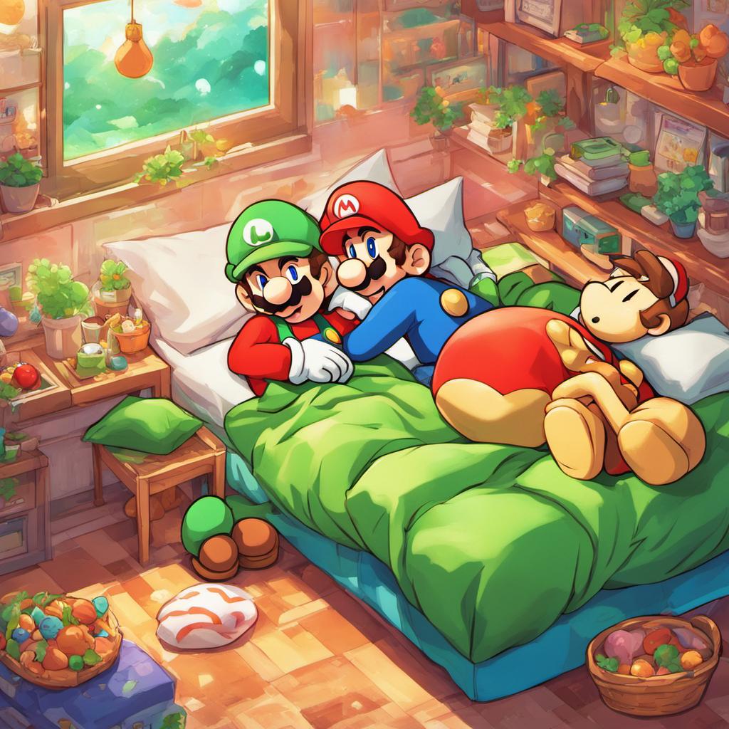 Mario Sleepover Mario and Luigi sleeping in their beds by 636062 on DeviantArt