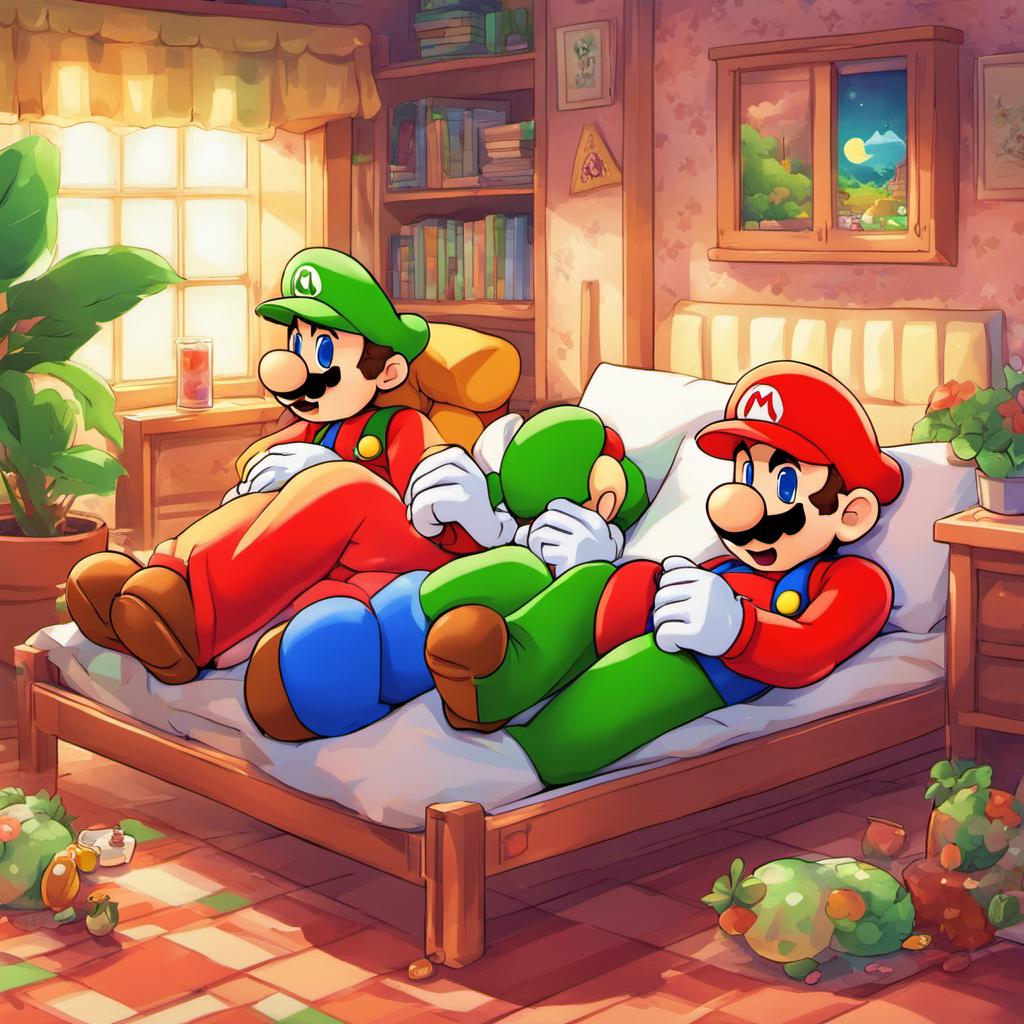 Mario Sleepover Mario and Luigi sleeping in their beds by 636062 on DeviantArt