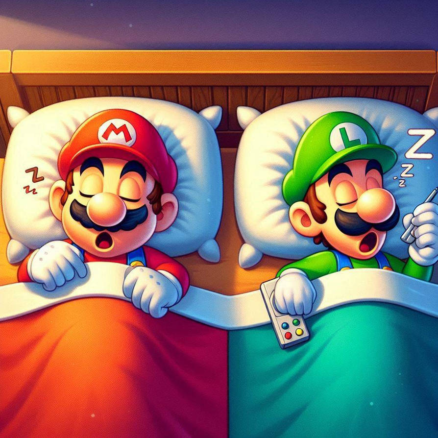 Mario Sleepover Mario and Luigi sleeping in their bed by 636062 on DeviantArt