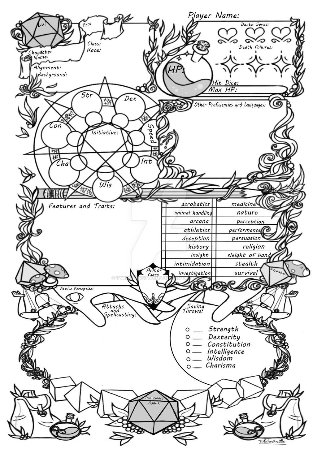 Twinstarstudios Dnd Character Sheet By Twinstarstudios On Deviantart Twinstarstudios Dnd Character Sheet By Twinstarstudios On Deviantart