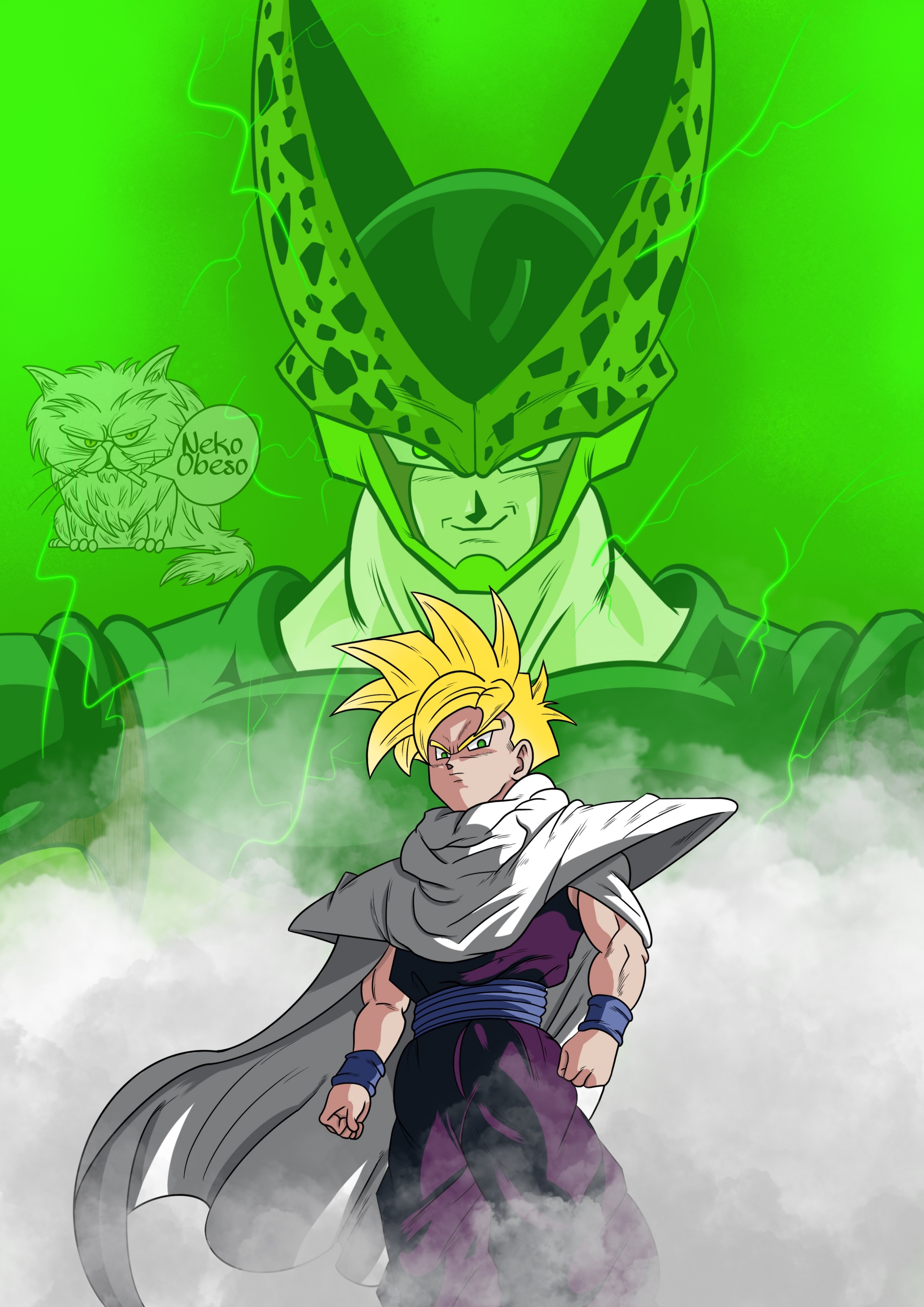 Gohan Vs Cell Dragon Ball Z By Nekoobeso On Deviantart