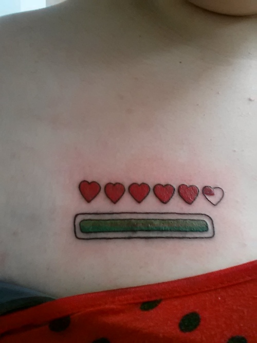 Zelda Heart Meter Tattoo