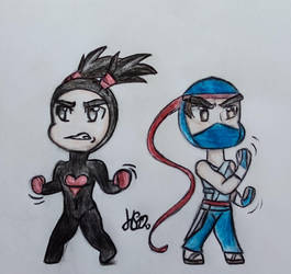 Garu And Ninja Fight Together Art Request By Hok