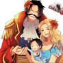 One piece Render - Gol D. Roger and his Family